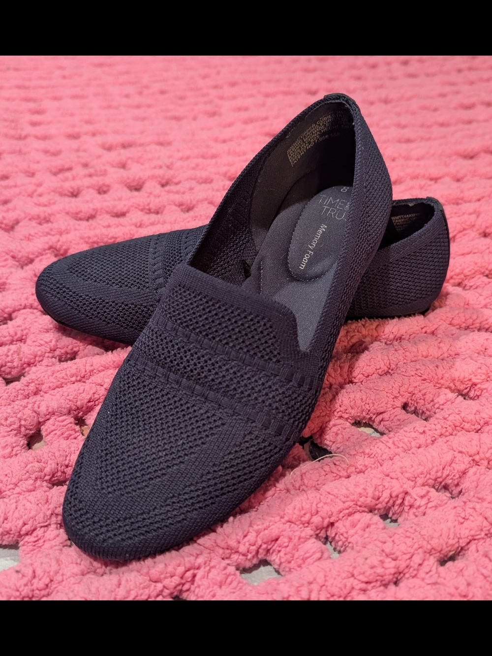 Navy Knit Slip-On Loafers